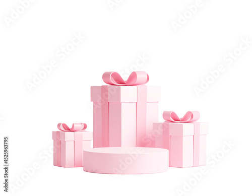 Colorful pink gift boxes for special occasions