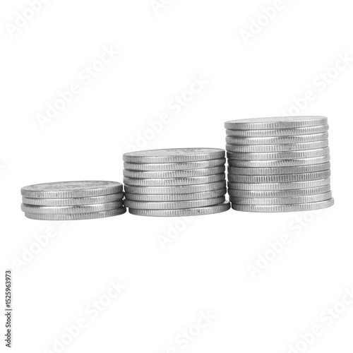 coin growth on white background photo