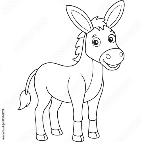 Mule Cartoon Outline Perfect For Coloring Pages And Kids Activities
