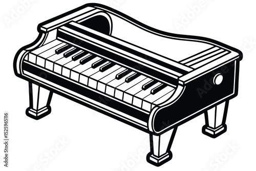 Elegant Grand Piano Illustration Musical Instrument Drawing