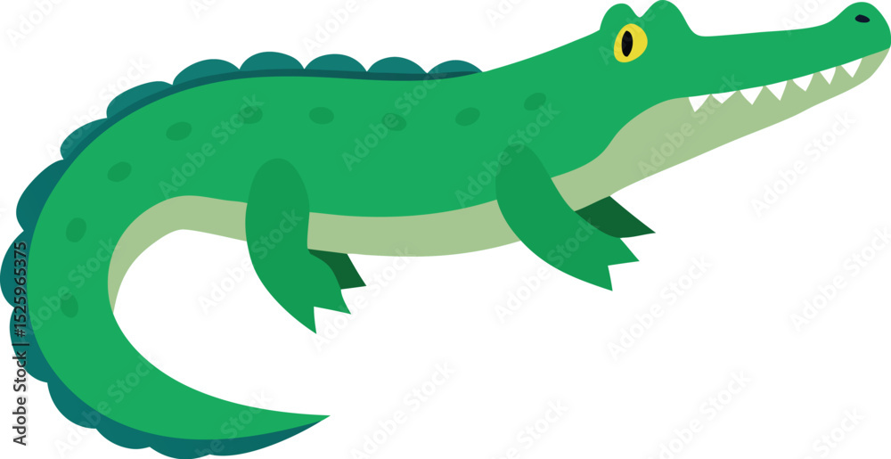 Fototapeta premium Alligator Swimming In Natural Habitat.