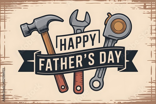 Happy fathers day tools design illustration