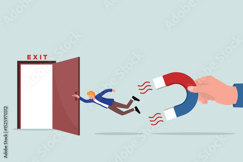 Reducing the attrition rate for key talents, the boss holds a magnet to attract back employees who resign or leave.