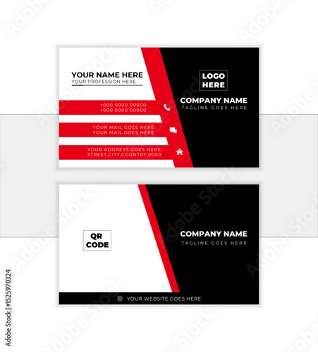 modern business card print template, Personal visiting card with company logo. editable Vector illustration.
