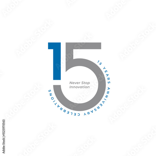15 years anniversary celebrations logo design template
