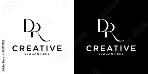 DR or RD initial letter logo design vector concept