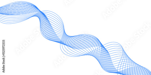 Abstract blue background with a glowing abstract waves. Abstract wave element for design. Digital frequency track equalizer, Futuristic background design. Long exposure, Light painting photography.
