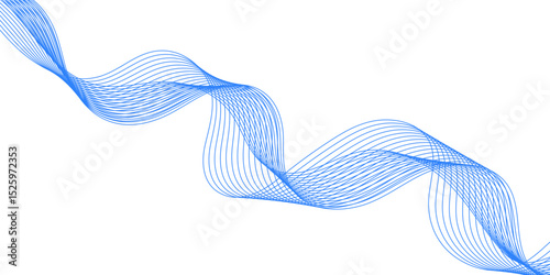Abstract blue background with a glowing abstract waves. Abstract wave element for design. Digital frequency track equalizer, Futuristic background design. Long exposure, Light painting photography.