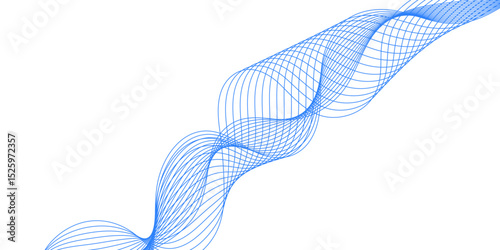 Abstract blue background with a glowing abstract waves. Abstract wave element for design. Digital frequency track equalizer, Futuristic background design. Long exposure, Light painting photography.