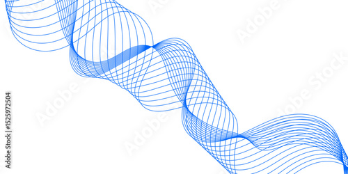 Abstract blue background with a glowing abstract waves. Abstract wave element for design. Digital frequency track equalizer, Futuristic background design. Long exposure, Light painting photography.