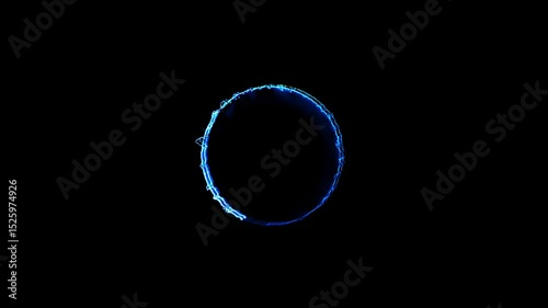 Neon loading circle animation on black background