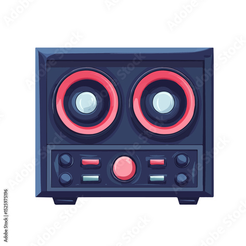 Sound Effects Unit vector 2D flat illustration, isolated on a white background.