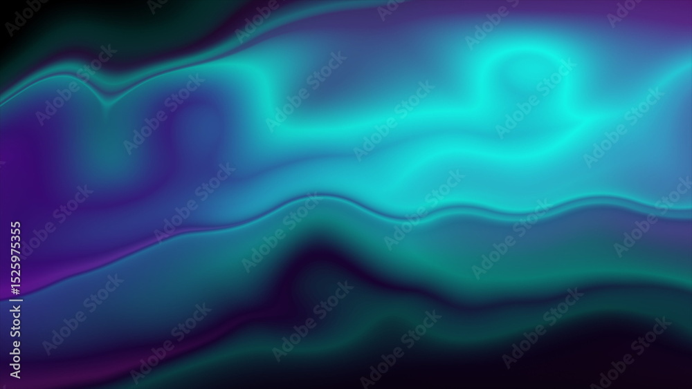 Fototapeta premium Bright blue violet smooth glossy waves abstract elegant background