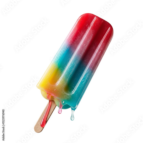Rainbow Popsicle A Delicious Summer Treat Melting in the Sun