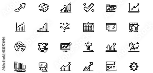 Modern Money Icon Collection - Piggy Bank, Vault & Arrow Vector Pack
