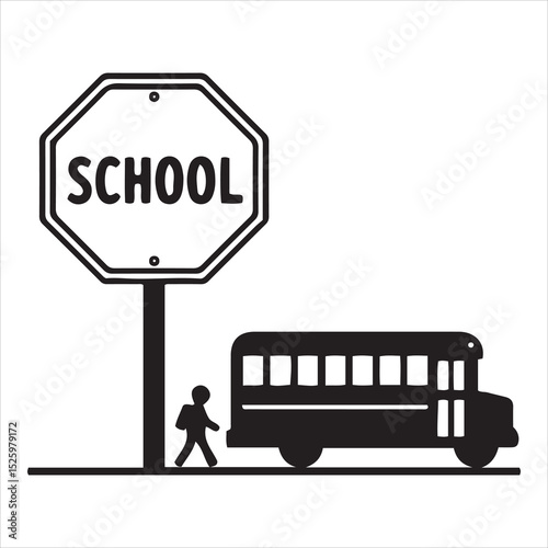 Red stop sign concept: a warning road sign with a man illustrating the danger of traffic, hand raised to signal an end to fear