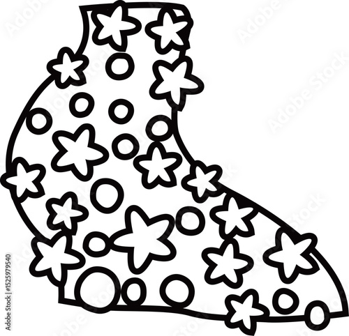 天の川の白黒線画ベクターイラスト	
