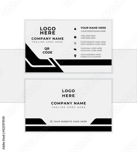 modern business card print template, Personal visiting card with company logo. editable Vector illustration.
