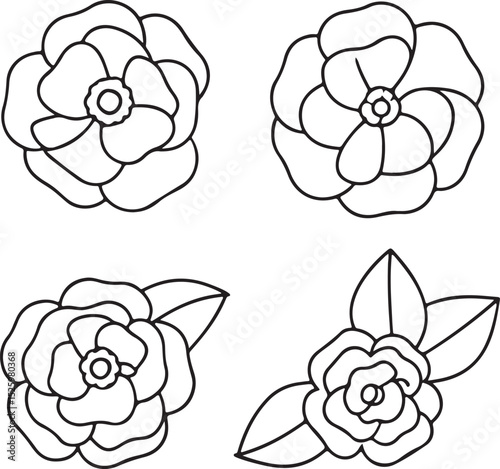 Begonia Flower Vector Icon for Summer Gardening Decorative and Botanical Use
