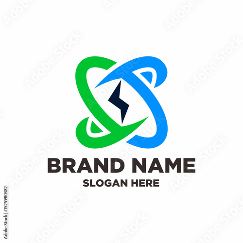 Free Download Modern Abstract Spiral Electricity Energy Tech Initial Logo Design - GFXLoad