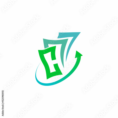 Modern Gradient Stack Paper Money with Arrow Symbol Finance Logo