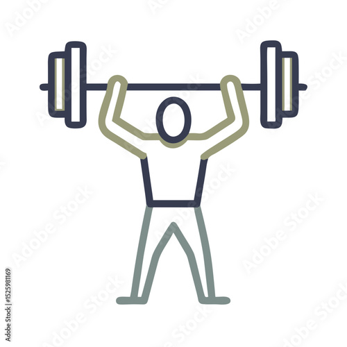 Man lifting weights strength training illustration for fitness blogs, health websites, gym guides, wellness awareness
