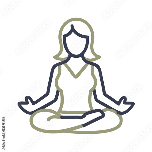 Woman Meditating for Yoga Apps, Mindfulness Websites, Stress Relief Programs, Mental Health Resources and Wellness Content for Digital Platforms