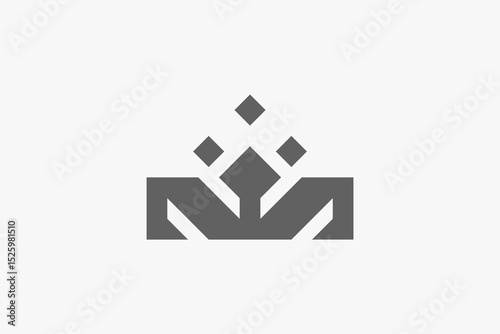 letter M crown bold luxury logo