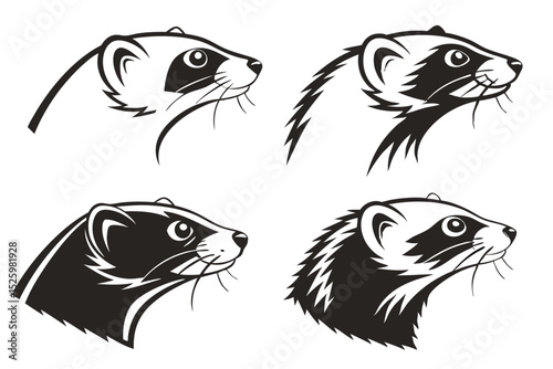set of black silhouettes of animals