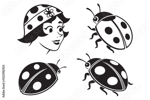 set of ladybug