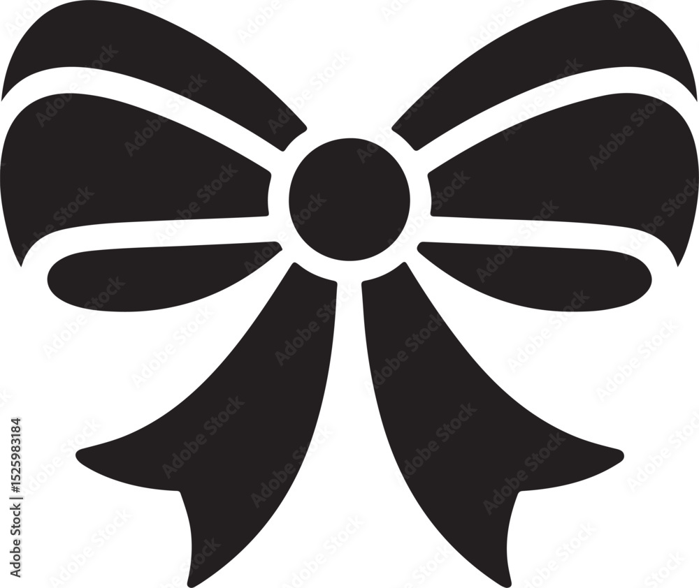Minimalist Black Ribbon and Bow Icon – Flat Silhouette Style Vector Isolated on White Background, Ideal for Gift Wrapping, Celebrations, Holidays, and Decoration Themes Minimalist Black Ribbon and Bow Icon – Flat Silhouette Style Vector Isolated on White Background, Ideal for Gift Wrapping, Celebrations, Holidays, and Decoration Themes