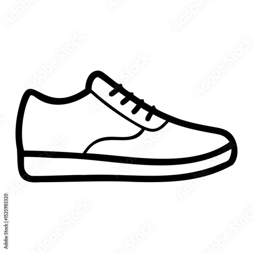 Shoe sketch vector outline illustration on transparent background for design projects