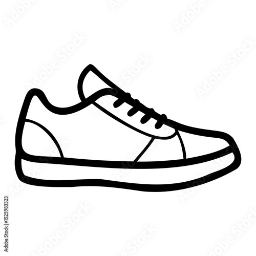 shoe sketch vector outline on transparent background
