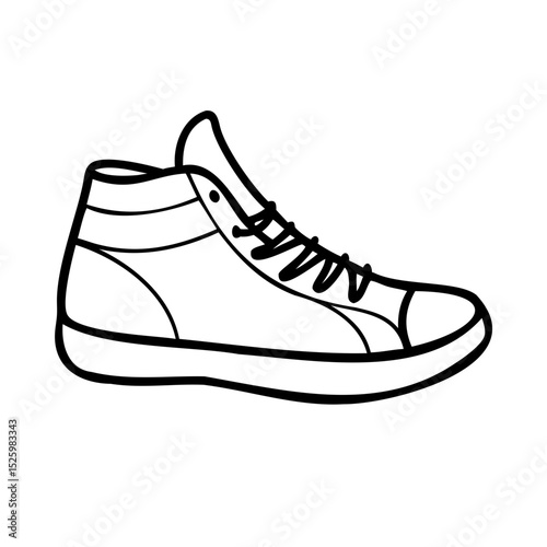 Vector shoe sketch design in outline format vector with transparent background PNG
