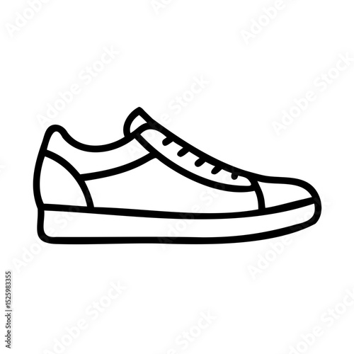Clean vector outline of a shoe sketch displayed on transparent background