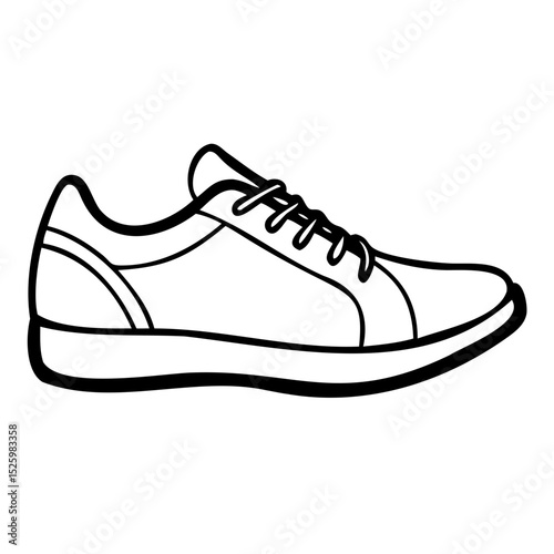 Footwear illustration line art shoe sketch vector no transparent background