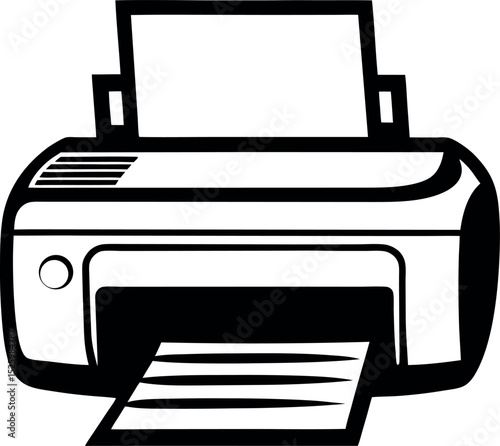 Printer illustration perfect for icon or logo usage vector silhouette