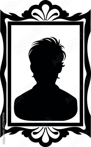 Portrait in an Ornate Frame, A Mysterious and Elegant Image vector silhouette