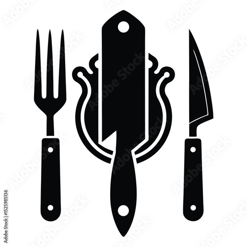 set of kitchen knives