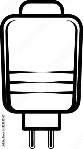 Simple and bold electrical plug in vector art style illustration vector silhouette
