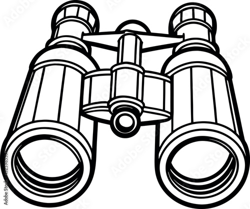 Pair of vintage binoculars vector silhouette