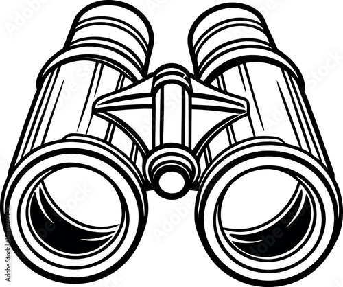 Pair of vintage binoculars vector silhouette
