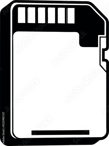 An SD memory card for data storage vector silhouette