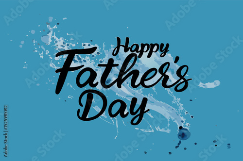 Blue vintage banner with HAPPY FATHER'S DAY lettering, a symbol of celebration and greeting card design