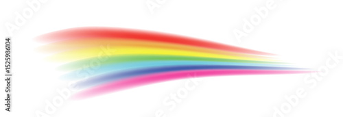 Rainbow, realistic rainbow spectrum on transparent background, vector png.	