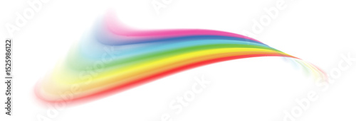 Rainbow, realistic rainbow spectrum on transparent background, vector png.	
