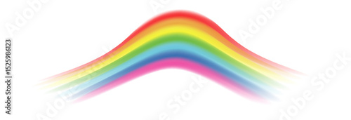 Rainbow, realistic rainbow spectrum on transparent background, vector png.	
