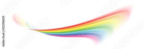 Rainbow, realistic rainbow spectrum on transparent background, vector png.	