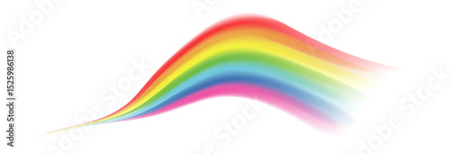 Rainbow, realistic rainbow spectrum on transparent background, vector png.	