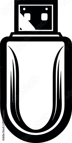Illustration of a USB Flash Drive Icon vector silhouette